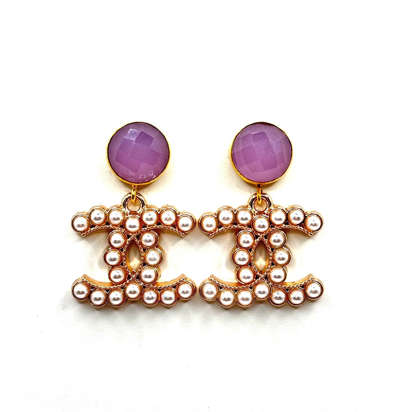 Pearly & Rose Chalcedony Earrings