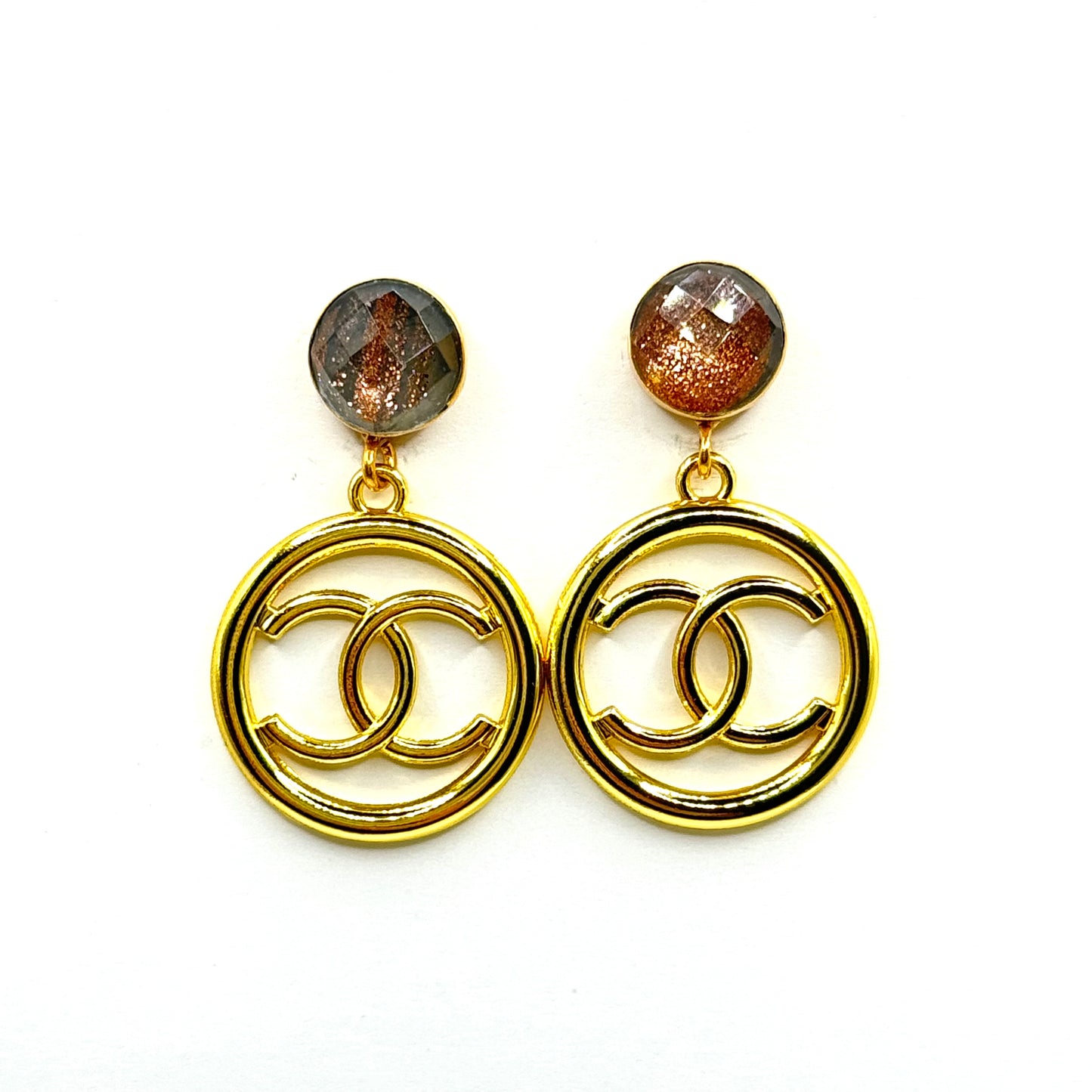Shiny Gold Tone Circle Earrings