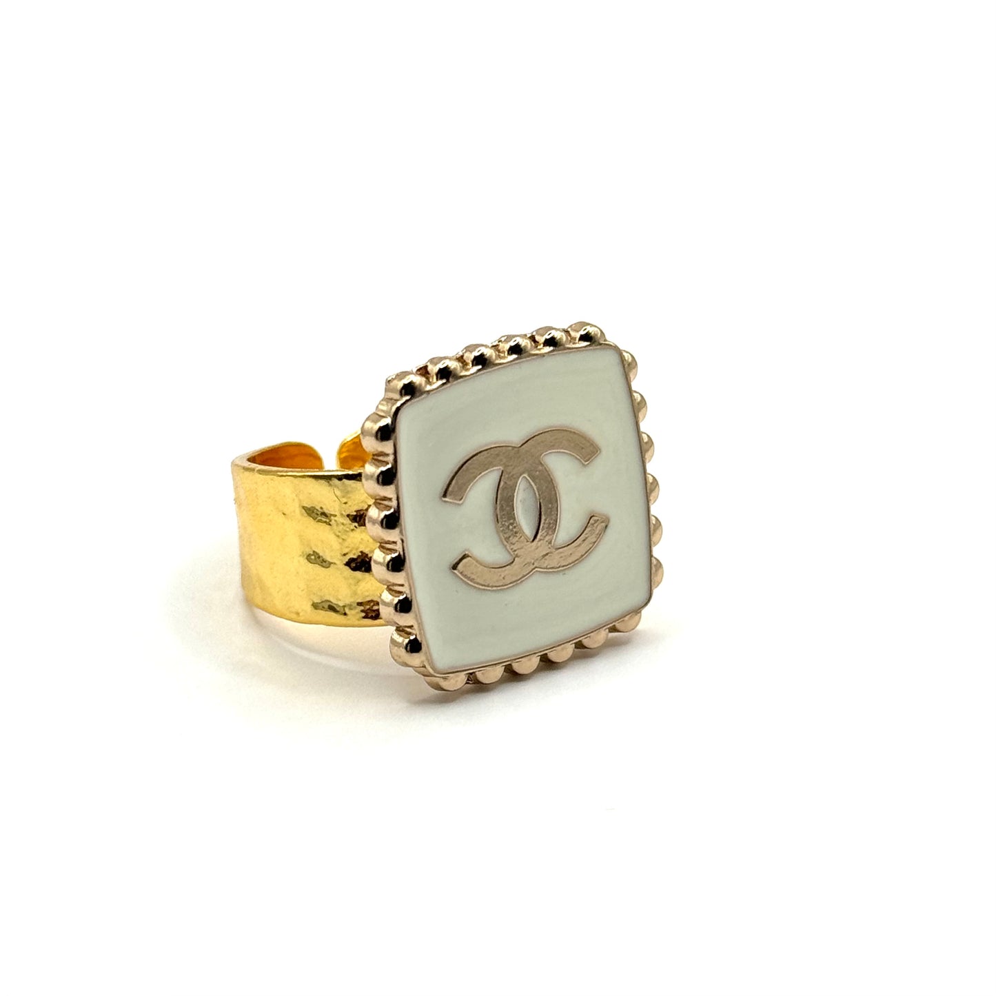 Enamel Luxury Button Ring