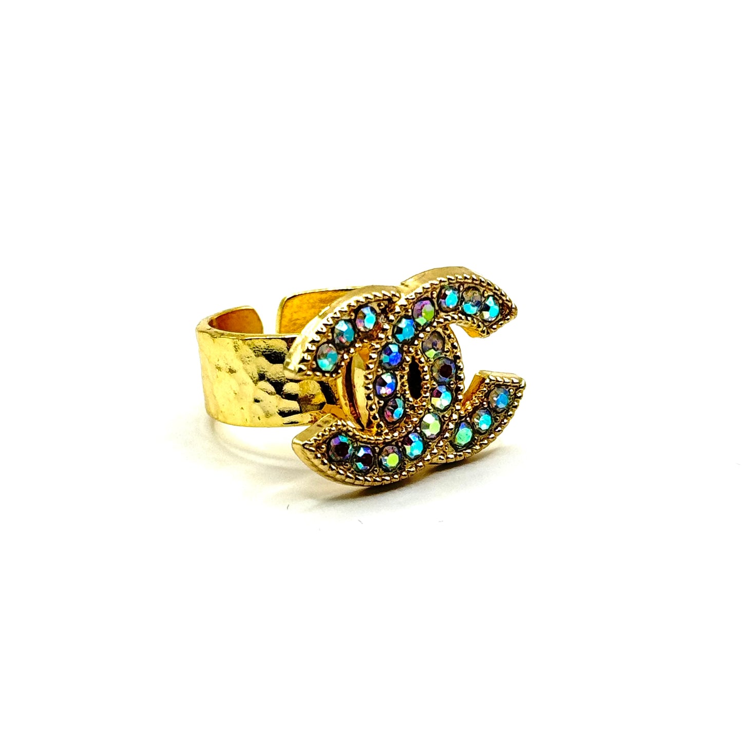 Iridescent Button Ring