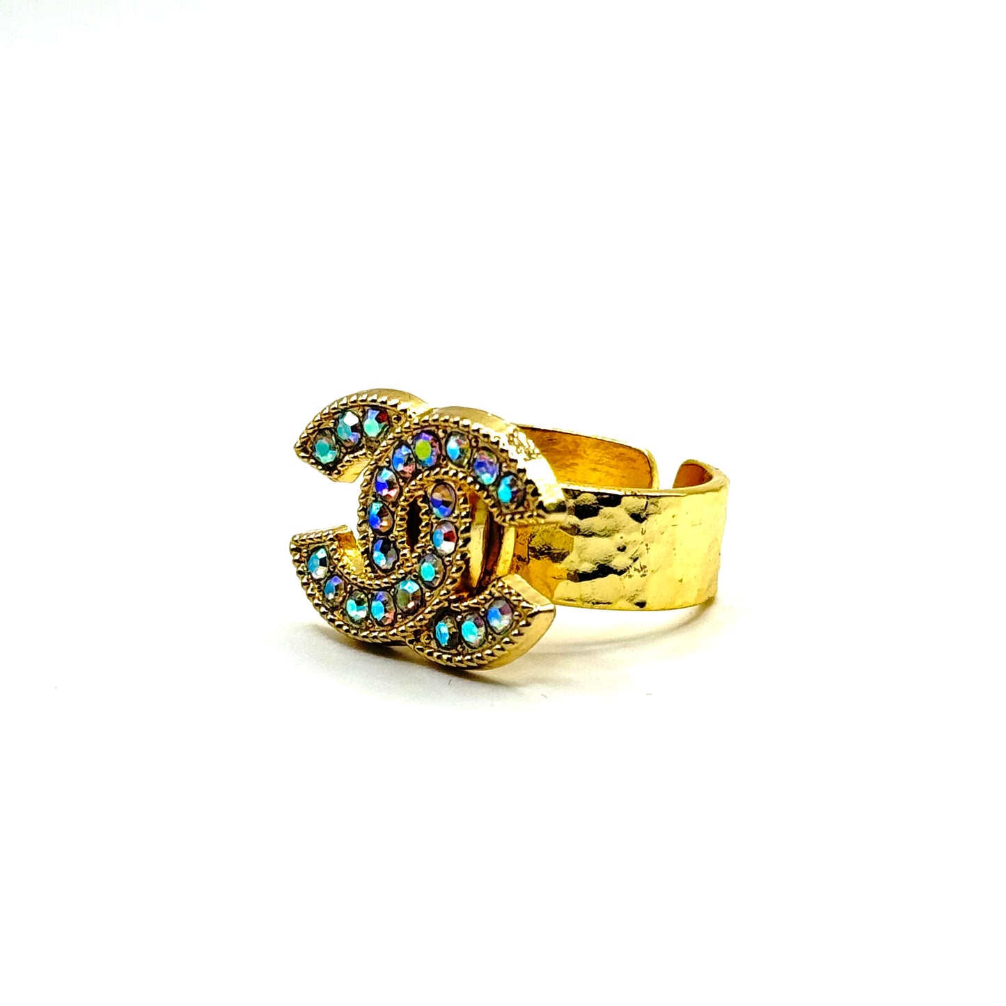 Iridescent Button Ring