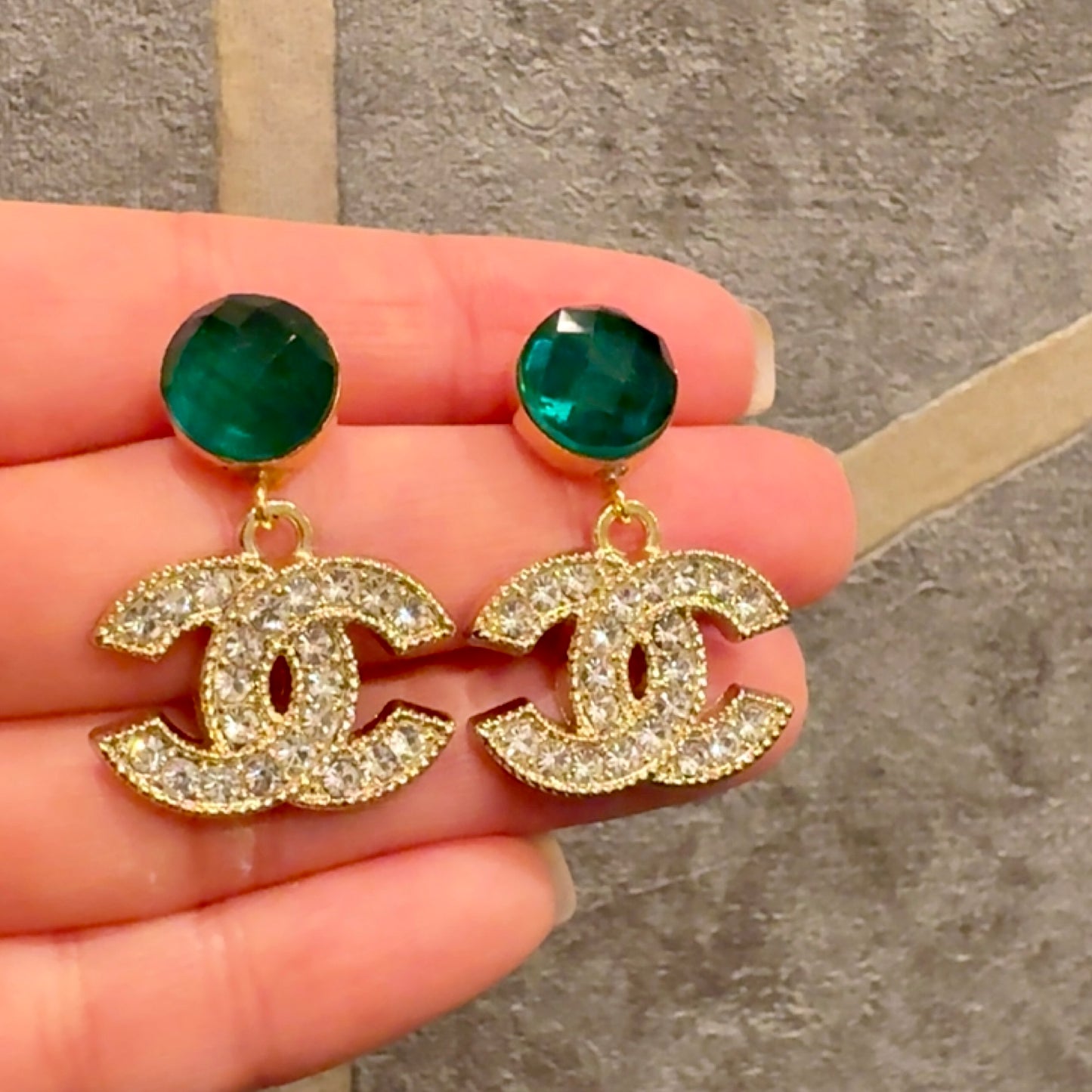 Emerald Green & Sparkle Earrings