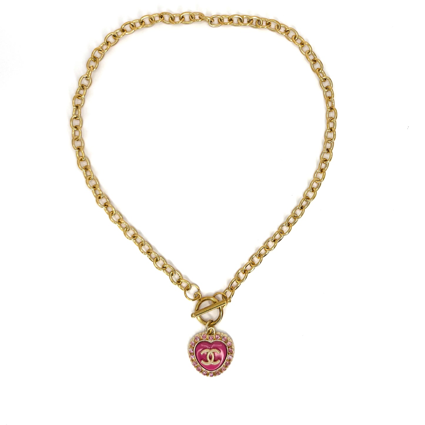 Berry Pink Heart Necklace