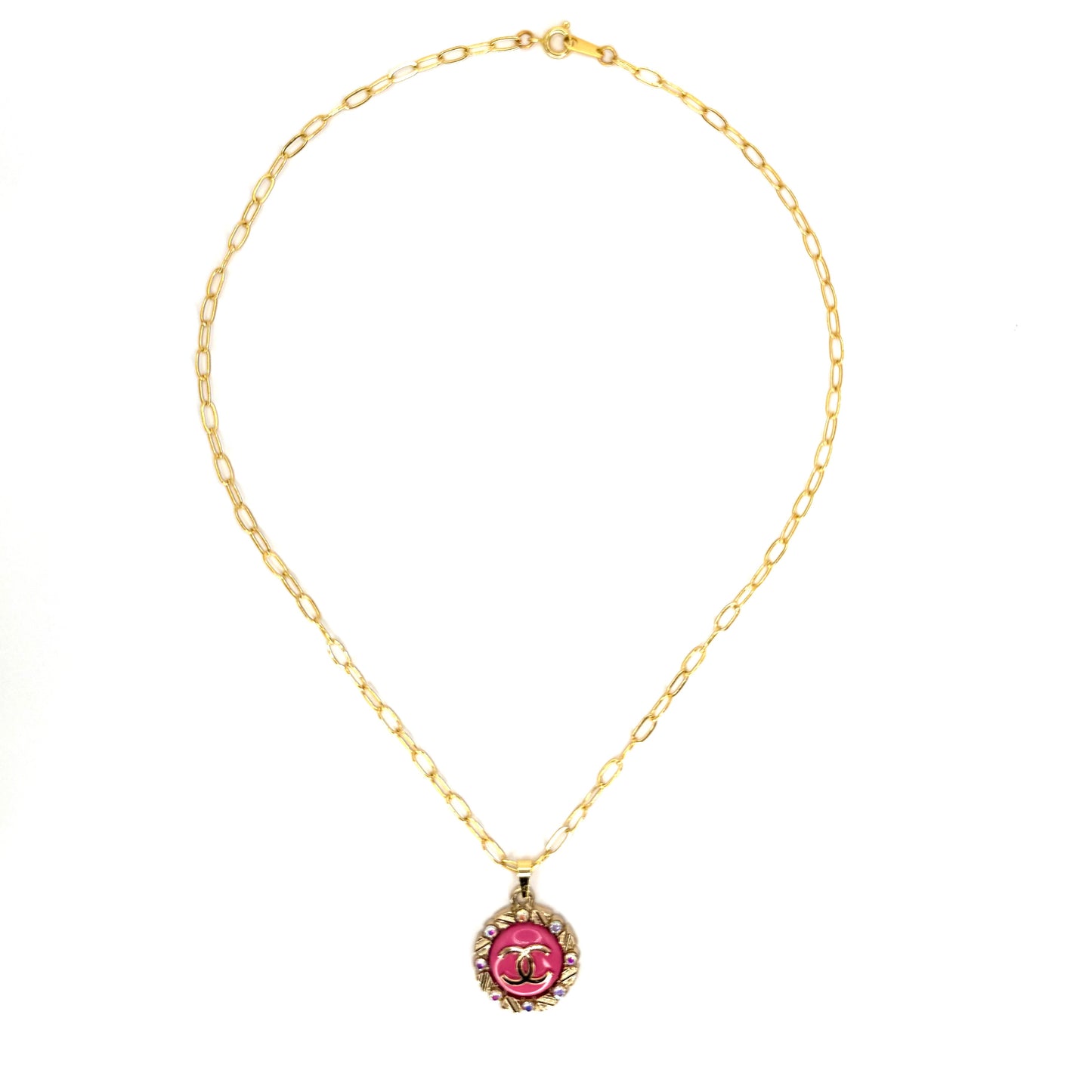Berry Pink Medallion Necklace