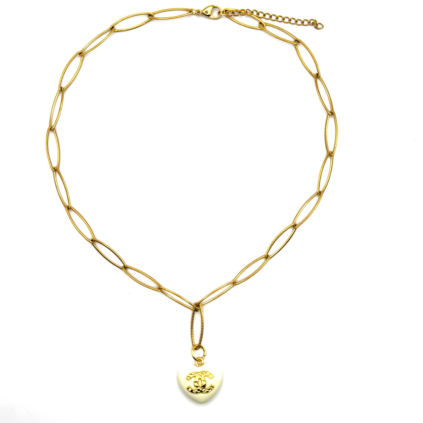Beige Heart Necklace