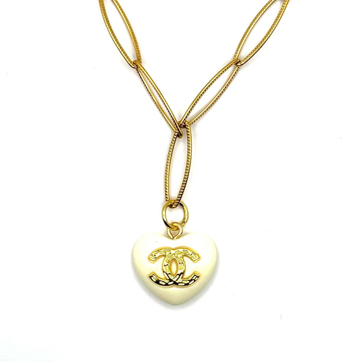 Beige Heart Necklace