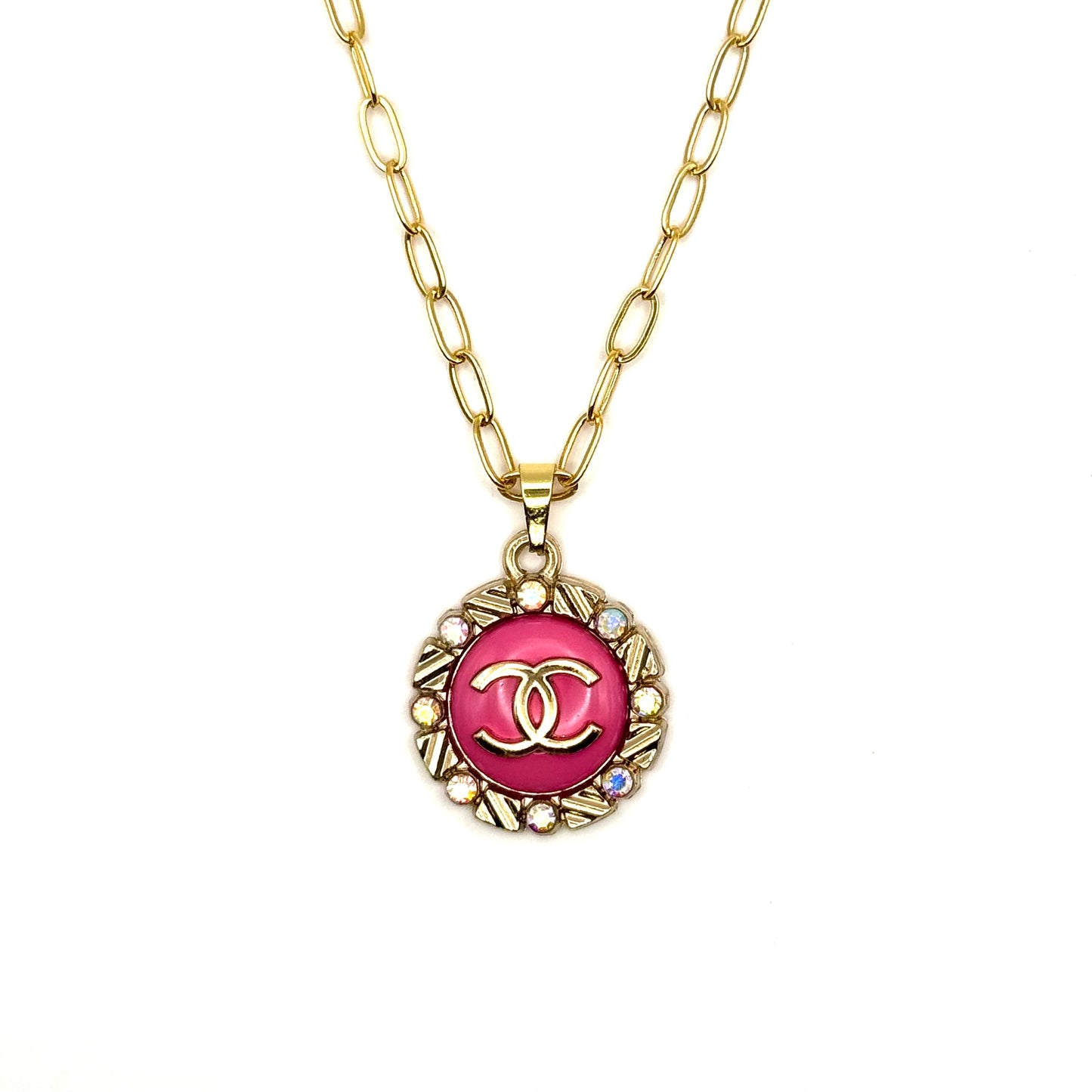Berry Pink Medallion Necklace