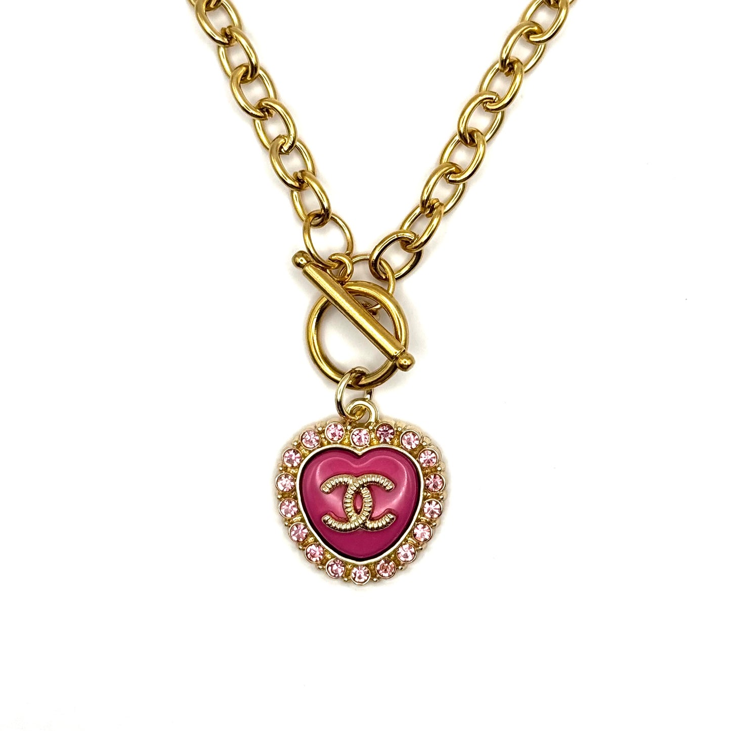 Berry Pink Heart Necklace