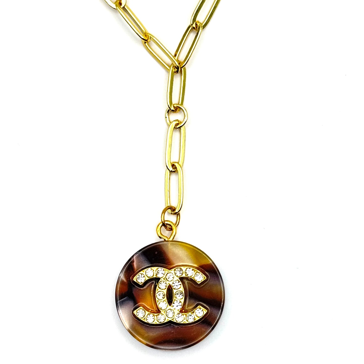 Bling Tortoise Shell Inspired Necklace