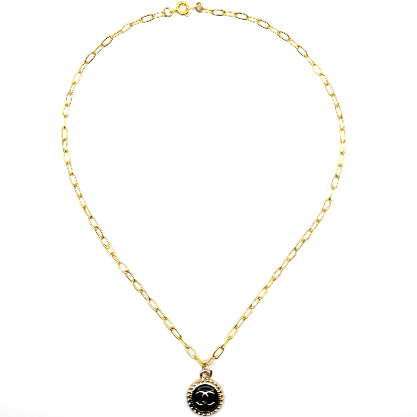 Black Petite Enamel Necklace