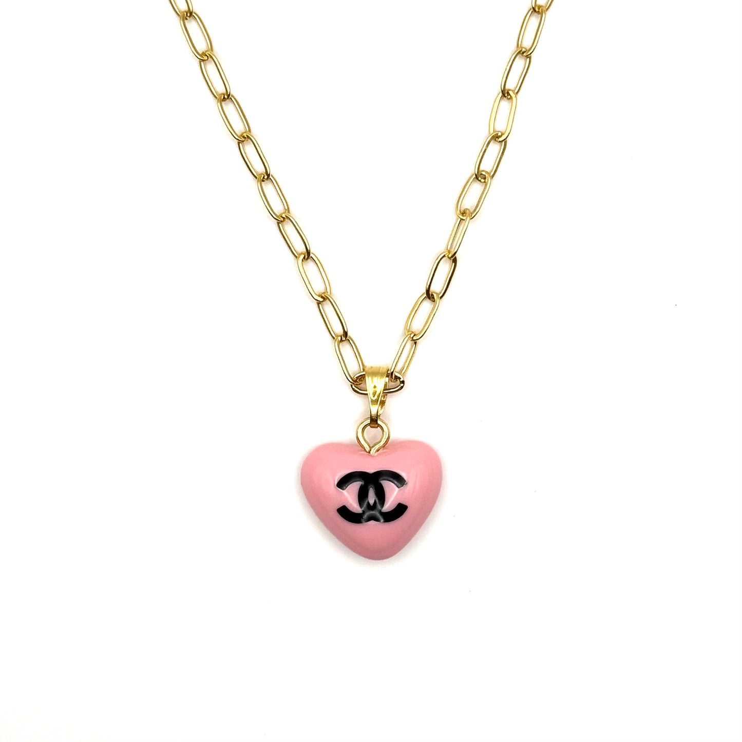 Black & Pink Heart Necklace